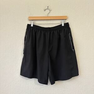 LEGEND Athletic Shorts Black Elastic Waist Stretch Performance Activewear